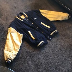 Guess Unisex Authentic Leather Varsity Jacket